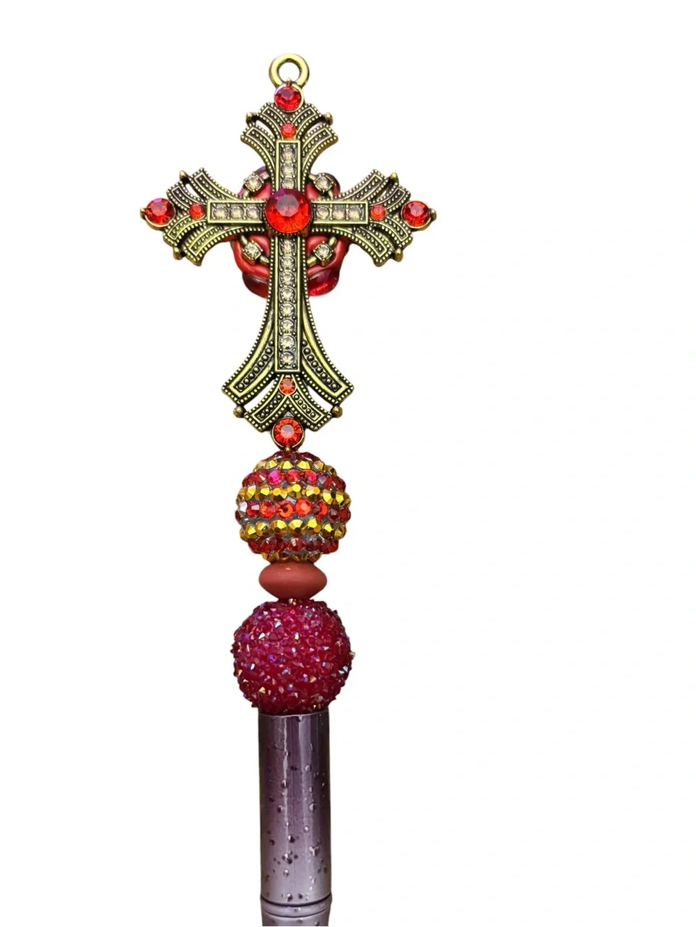 Cross Pen in Red and Gold Handmade By AB INKS HANDMADE EXPRESSIONS